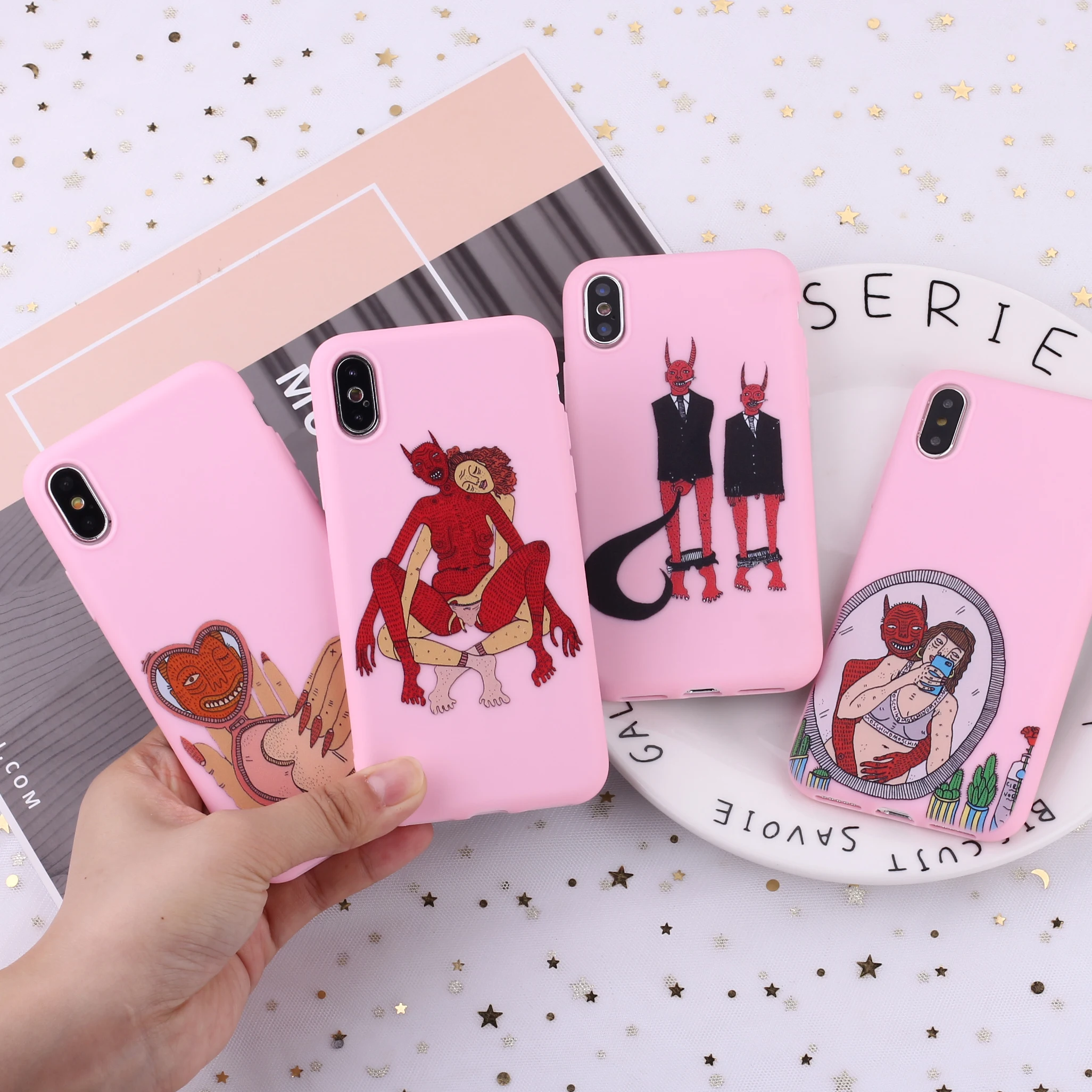 

Pink Lover Art Soft Silicone Candy Case Fundas Cover For iPhone 11 Pro 6 8 8Plus X XS Max 7 7Plus XR