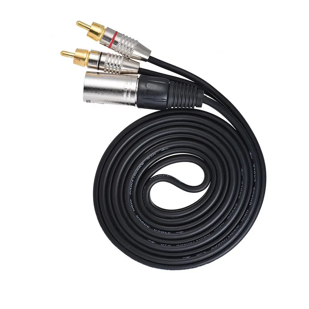 1 XLR штекер 2RCA мужской интерфейс стерео аудио кабель Разъем Y разделительный провод 3 метра