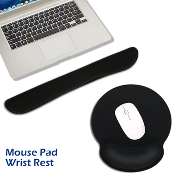 

Large Keyboard Mouse Pad Wrist Rest Support Set Memory Foam Mouse Mat with Wrist Cushion Ergonomic for Computer Laptop Game