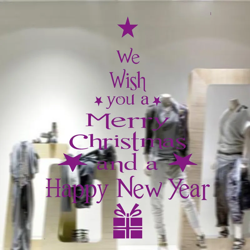 Новые рождественские наклейки на стену водонепроницаемые плакаты счастливые