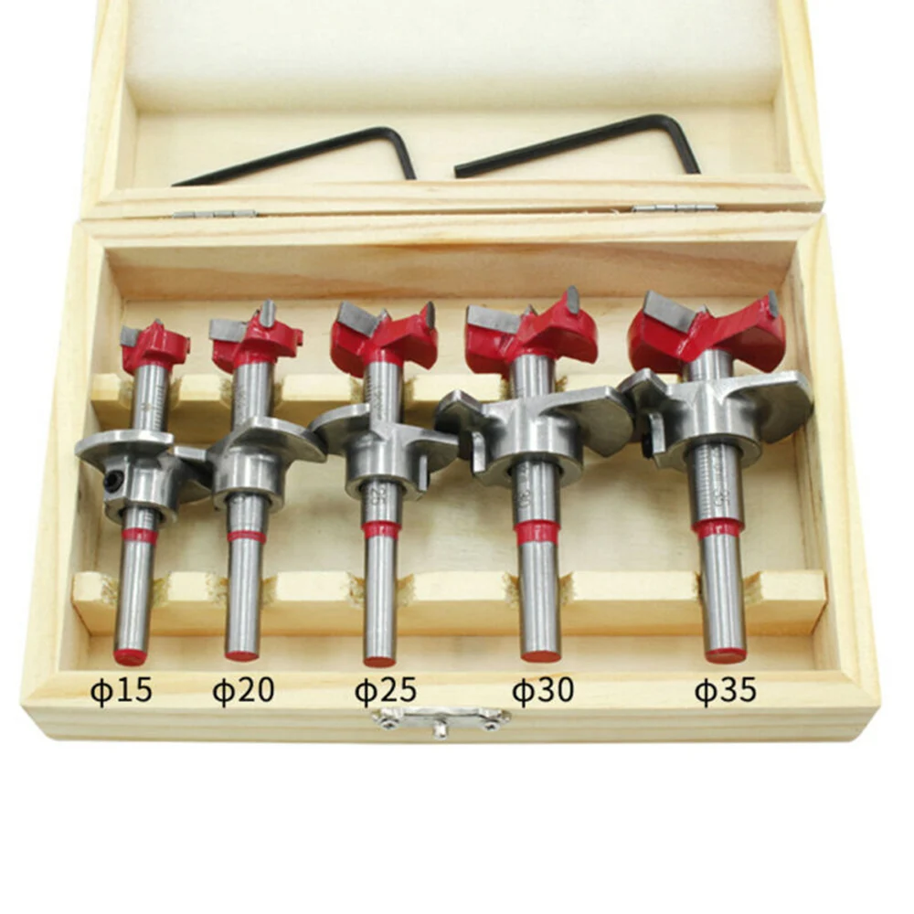 

Silver Drill Bits 15-35mm Auger Router Plastics Woodworking Hole Drilling