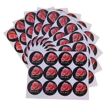 

120pcs/10sheets DIY Decorative Gifts Label Flower Thank You Series Round Seal Sticker