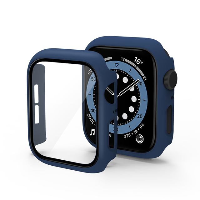 for Apple watch Case 45mm 41mm 44mm 40mm 38mm 42mm PC creen protector bumper Tempered Glass for iwatch series 7 6 SE 5 4 3
