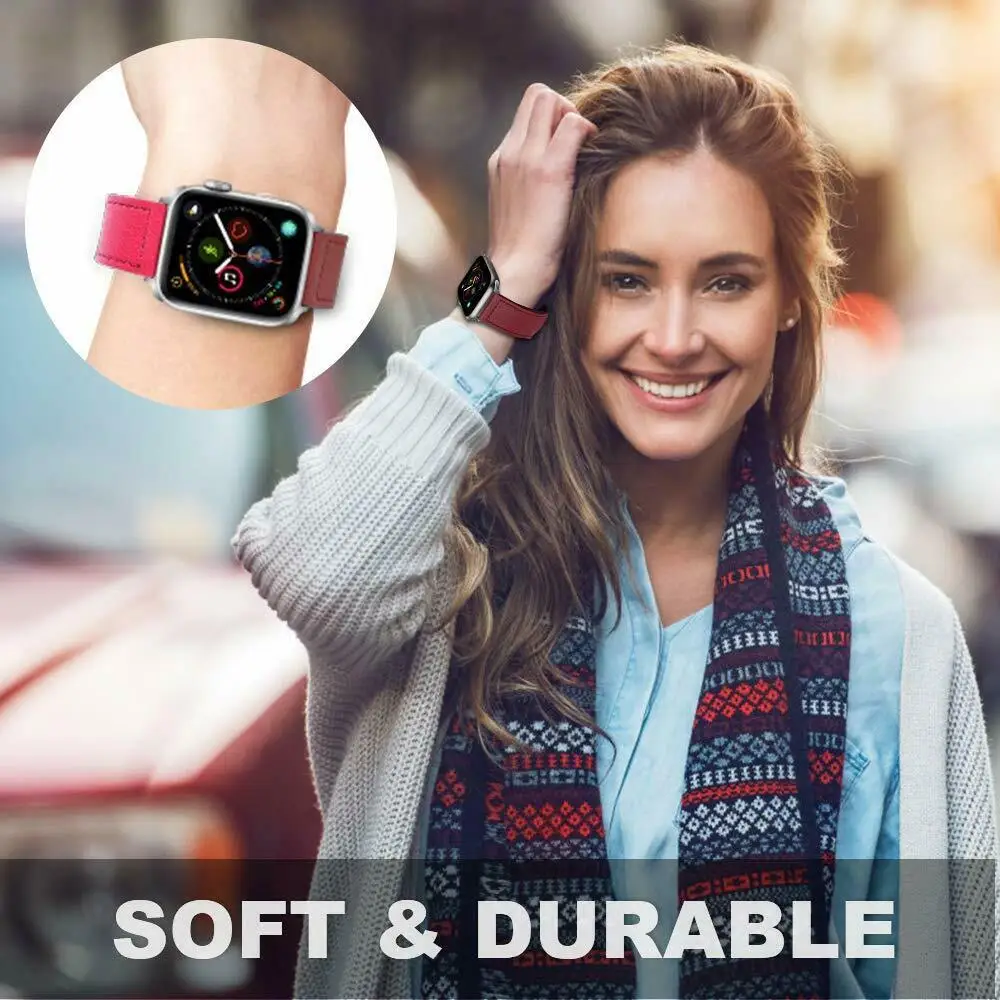 Ремешок из натуральной кожи для iWatch, ремешок для Apple Watch, серия 4, 3, 2, 1, 38, 40, 42, 44 мм, R20
