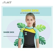 Детский неопреновый костюм с короткими рукавами для серфинга и дайвинга, 2,5 мм детский цельный купальный костюм с защитой от ультрафиолета, теплая одежда