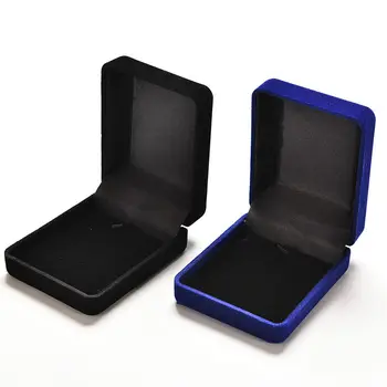 

1PCS Black Royal Rectangular Velvet Box 7.7x6.2x3cm Earrings Ring Necklace Bracelet Display Box Case Storage Gift Jewelry