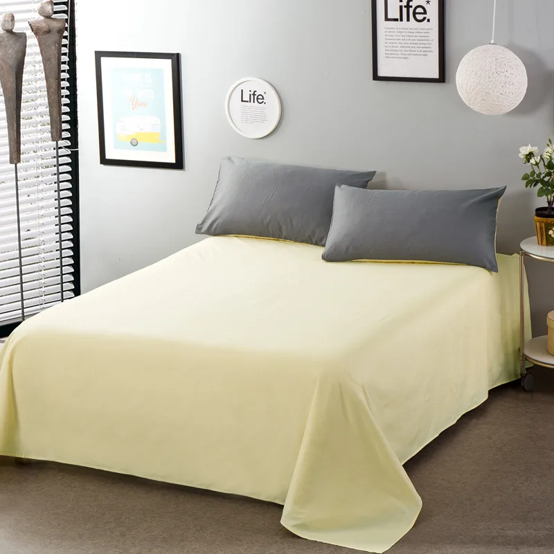 Хлопок, чистый цвет, плоский лист для детей и взрослых, односпальная двуспальная кровать, плоское постельное белье(без наволочки) XF656