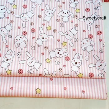 

Cotton Fabric Printed Easter Rabbit Bunny Cloth Sewing Quilting Fabrics Patchwork Needlework Handmade Accessories DIY Baby Dress