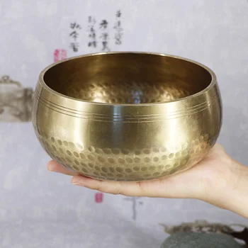 

1pc Buddha Sound Bowl Handmade Buddhist Sound Bowl Chanting Bowl Yoga Meditation Sound Therapy Bowl Pure Copper Chime Bronze Qin