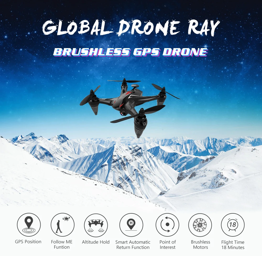 Global Drone GW198 5G WiFi FPV Бесщеточный двигатель RC Квадрокоптер gps Дрон Hover дроны следуем за мной Дрон с камерой против Ошибок 2 F11