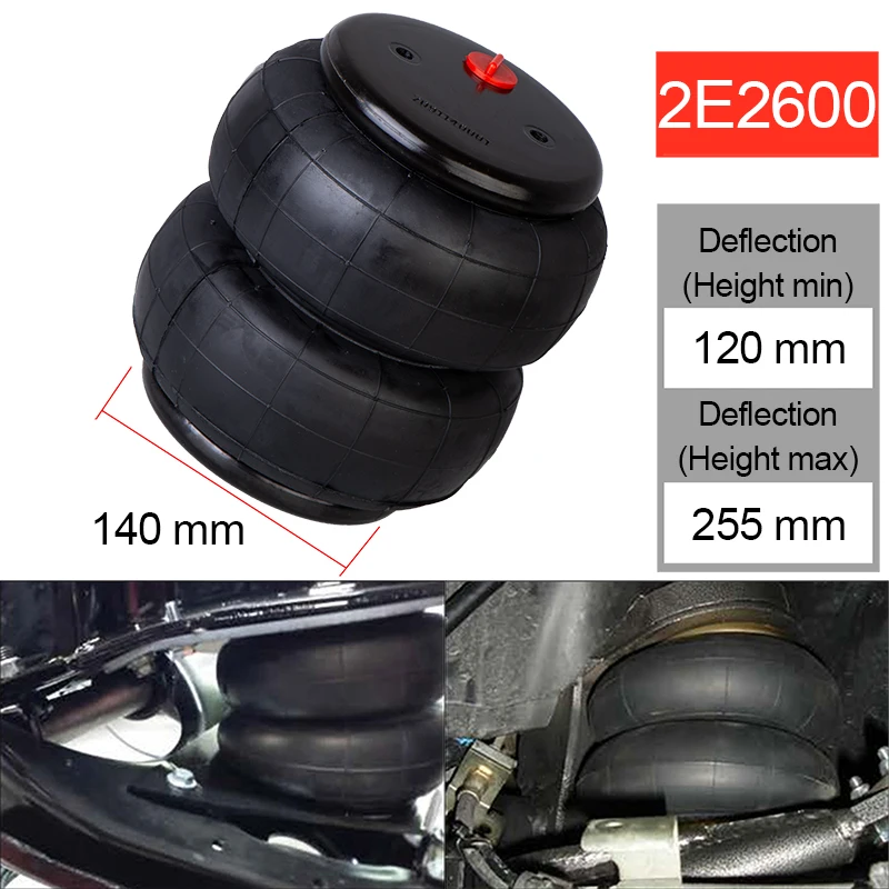 2E2600 Double convolute air spring airbag Air Ride Suspension Bag pneumatic bag shock absorber new for komine jk006 spring breathable denim mesh racing ride high performance drop resistance clothing motorcycle jacket