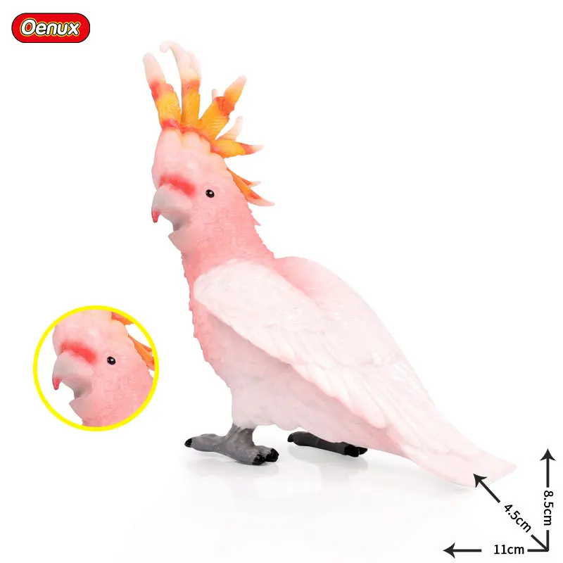 Детская однотонная модель животный мир модель птицы Cacatua украшения и украшения гаражный Набор Модель игрушки