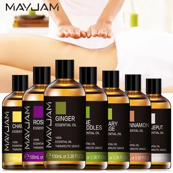 

MAYJAM Pure Natural Essential Oils 100ml Ginger Body Massage Oil Rosemary Clary Sage Pine Neddles Cinnamon Aroma Essential Oil