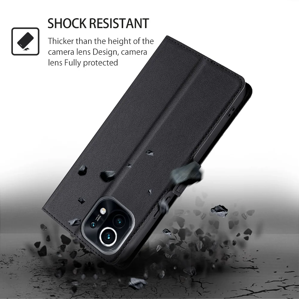 Leather Flip Wallet Phone Case with Magnetic Closure
