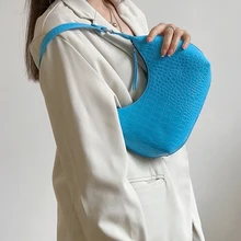 

Women's Fashion Half moon Underarm Bag PU Crocodile pattern Handbag Lady Luxury Brand Tote Bag Designer Shopping Shoulder Bags