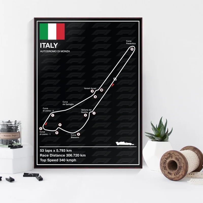 Monaco Belgium Mexico Racetrack F1 Racing Track Nordic Art Canvas Poster Home Wall Decor(No Frame - Цвет: 18
