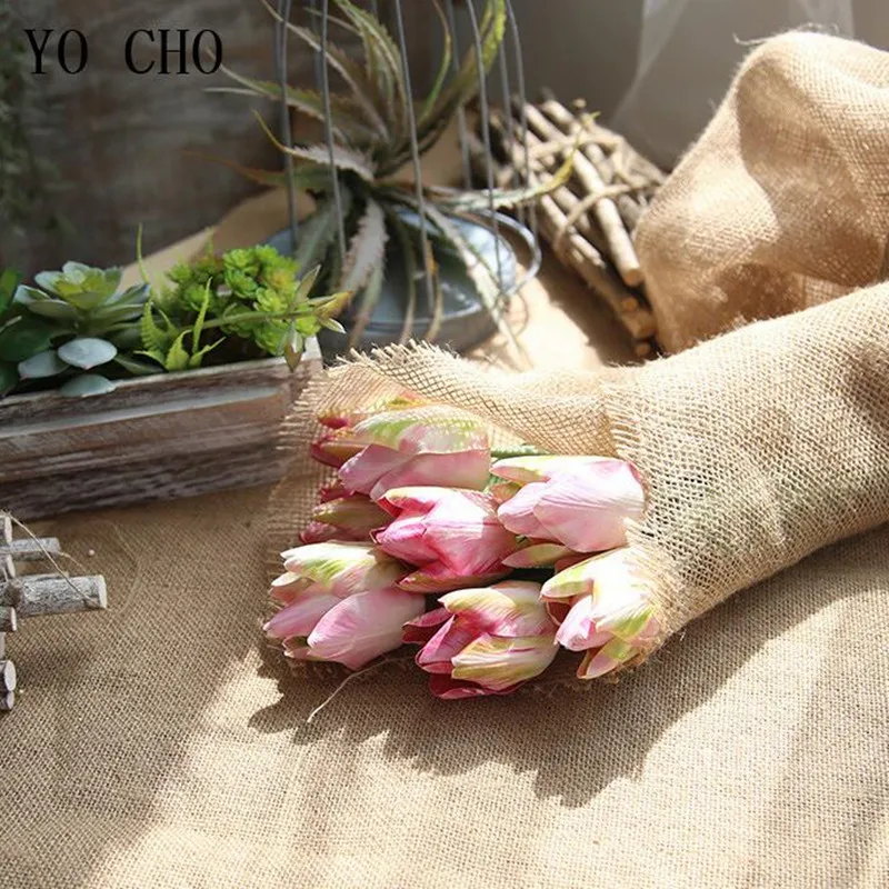 1Pc PU Mini Tulip Flowers Branch Real Touch Wedding Flower Bouquet Artificial Flowers for Wedding Home Party Decor Fake Flores