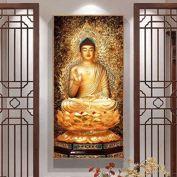 

Golden Buddha Canvas Art Paintings Modern Wall Art Pictures for Home Living Room Decor Large Size