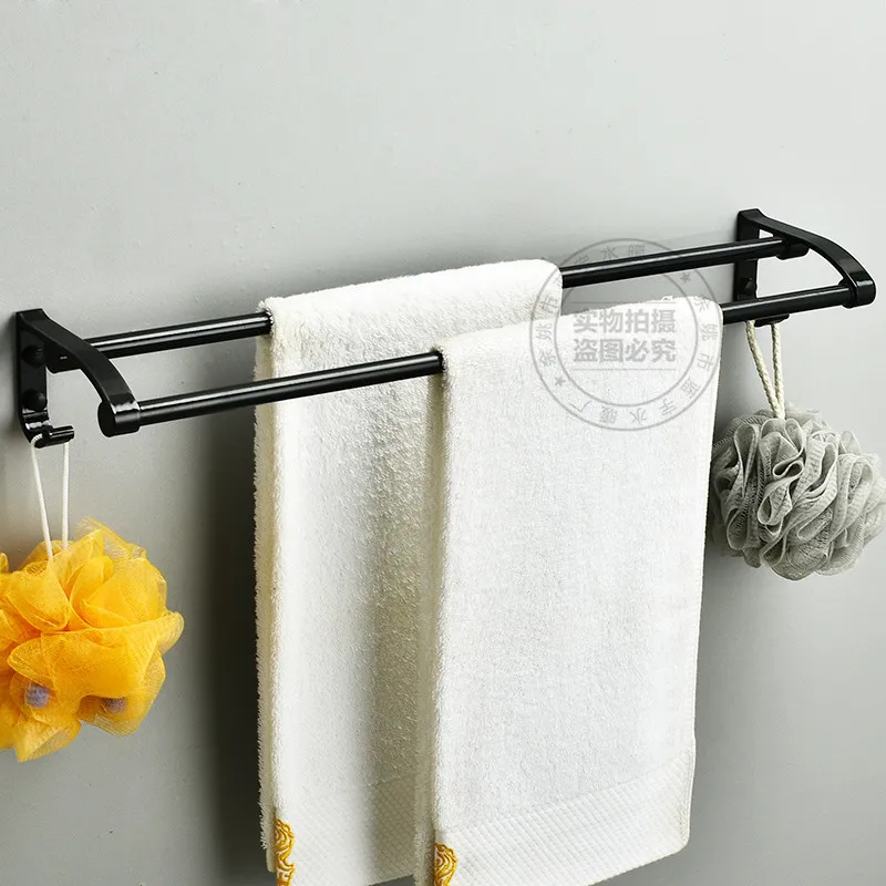 

Wholesale Towel Rack Hole Punched Alumimum Towel Bar European Style Black And White with Pattern Bathroom Towel Rack Bathroom Ha