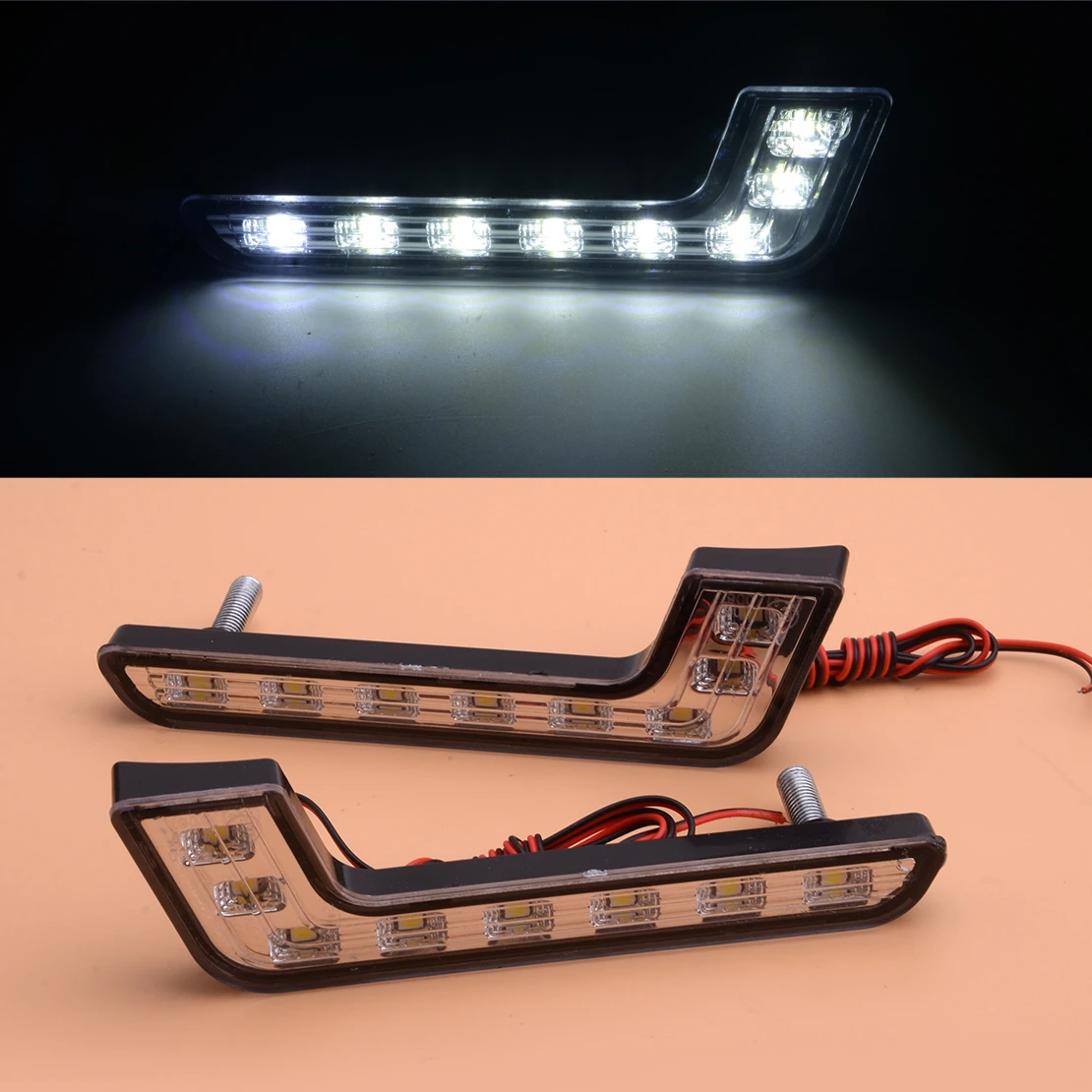 Universal 8LED Car Light  DRL Fog Daylight Driving Daytime Running White Lamps