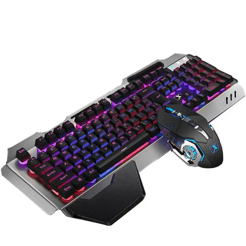VODOOL Клавиатура Мышь комбо многофункциональная K680 перезаряжаемая Беспроводная клавиатура мышь набор клавиатура с подсветкой мультимедийная мышь - Цвет: Черный