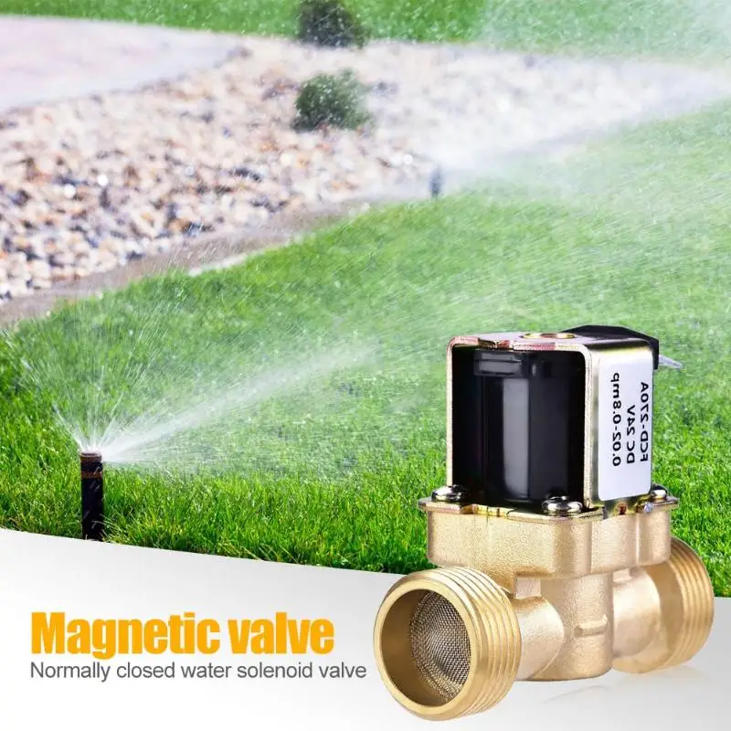 3/4 дюйма DC 24V нормально закрытый электромагнитный Магнитный Водяной контрольный клапан необходимые для домашнего электрического оборудования расходные материалы