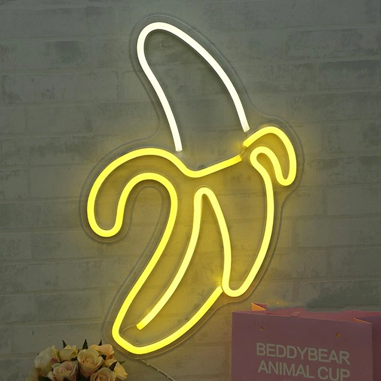 

modern Banana Shaped Neon Signs LED Night Lights Wall Decorative USB Lights Room Wall Kids Bedroom Birthday Gift Party Art Decor