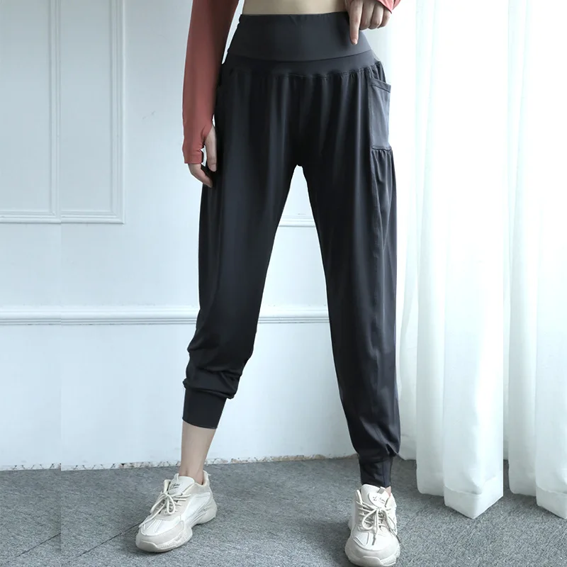 Women Sport Yoga Pants Pocket Fitness Training Running Leggings Stretchy Sportswear Gym Leggings Solid Slim High Waist