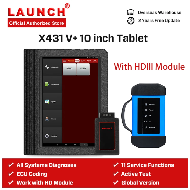 Launch X431 V Plus HDIII сверхмощный автомобильный диагностический сканер Диагностика Авто полная система Диагностика Профессиональный сканирующий инструмент HD3 - Цвет: V PLUS and HDIII