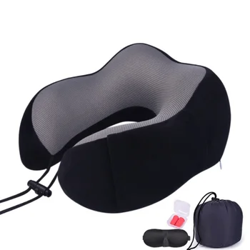 

U-Shaped Memory Foam Neck Pillows Soft Slow Rebound Space Travel Pillow Solid Neck Cervical Healthcare Beddings #