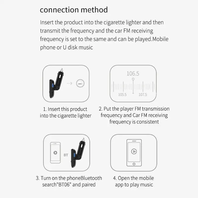 Автомобильный комплект BT06 lcd Handsfree Bluetooth fm-передатчик автомобильный комплект MP3-плеер QC3.0 USB быстрое зарядное устройство автомобильные аксессуары