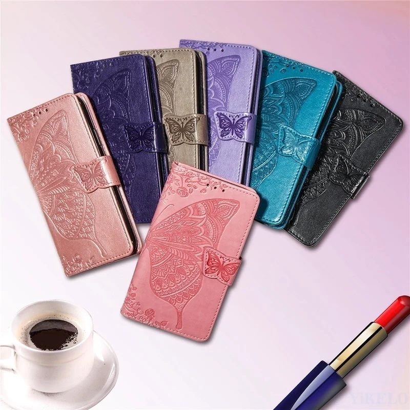 Butterfly Embossing Leather Flip Case For RedMi 6 Pro 6A 5 7 7A 8 8A GO K20 Wallet PU Cover For RedMi Note 8 8T 7 6 5 Cases Bags best flip cover for xiaomi