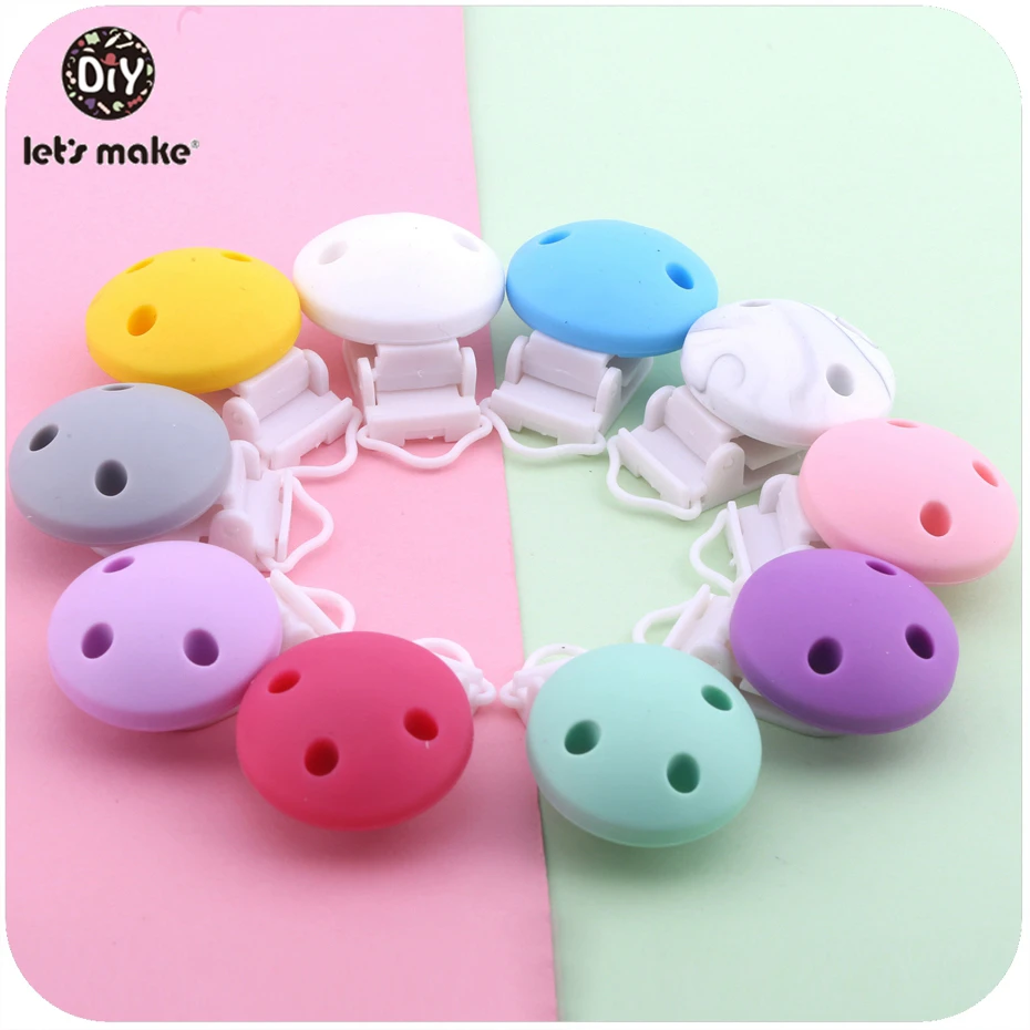 

Non-toxic round holes custom made personalized pacifier clip chain1pc baby silicone teething accessories DIY toy pacifier holder