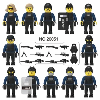 

12pcs/set Military Special Forces Soldiers Bricks Figures Guns Weapons Compatible City Armed SWAT Building Blocks Kids Toys Gift