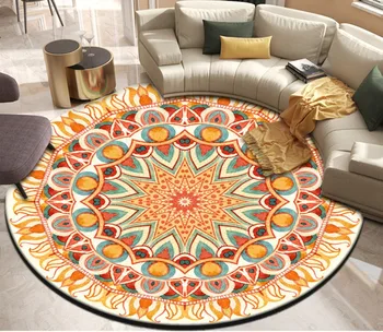 

3d flooring papel de parede European and American popular retro ornate palace style living room bedroom round carpet board