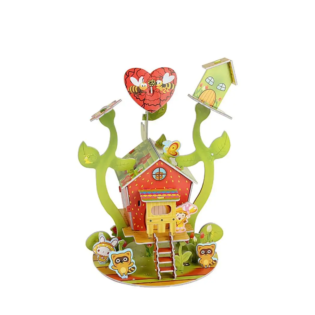 tree house 3D головоломка детская Строительная головоломка DIY сборка картины От 7 до 14 лет игрушки - Цвет: tree house