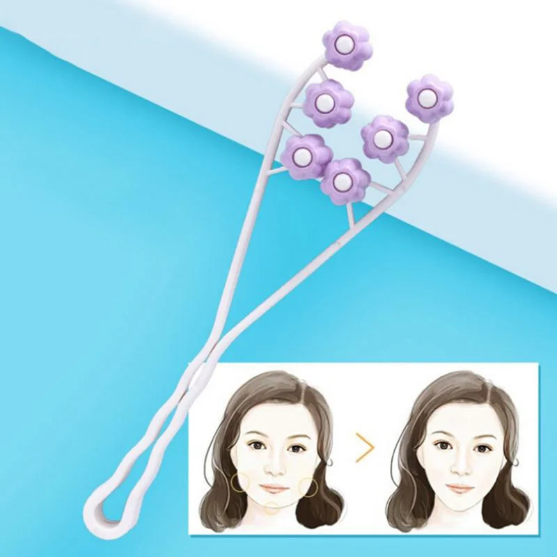 Flower Shape Anti Wrinkle Beauty Tools Create V Face Facial Massager Roller Manual Face-lift Slimming Relaxation Random Color