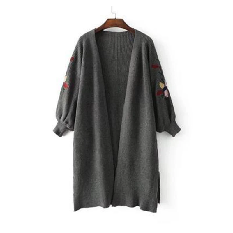 Harajuku длинный женский кардиган весенний модный длинный вязаный свитер женское большое пальто повседневная черная куртка зимняя одежда - Цвет: Photo Color