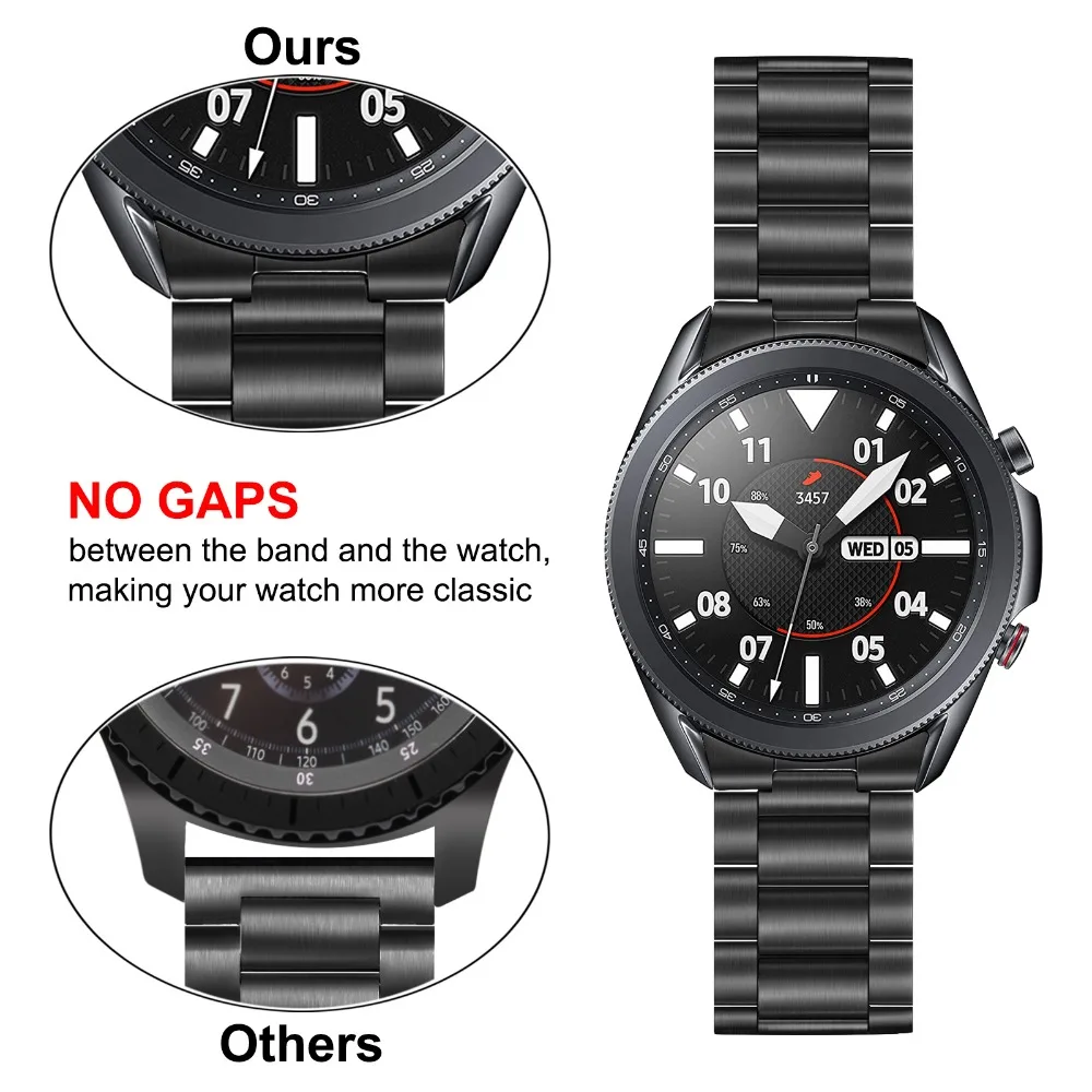 No Gaps Solid Stainless Steel Watchband 