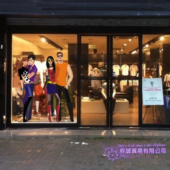 

Clothing Store Wall Sticker Sexy Lady Girls Decoration Clothing Store Decal Cloakroom Showcase Decor Clothing Shop Glass Decal
