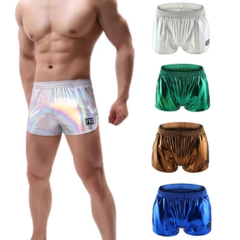 

Man's Underwear Underpants boxer Men Shinny Imitation Leather ropa interior hombre cueca Masculina Boxer homme Underwear Men