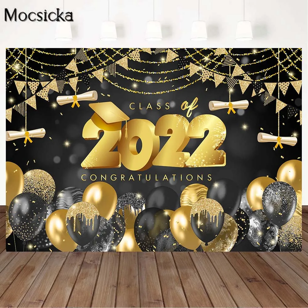 

Mocsicka фон для фотосъемки с изображением выпусквечерние вечера класса 2022 поздравительных золотых фотографий