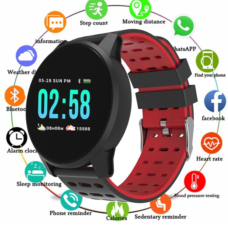 Wearfit Смарт часы W1 для мужчин кровяное давление фитнес трекер измерения