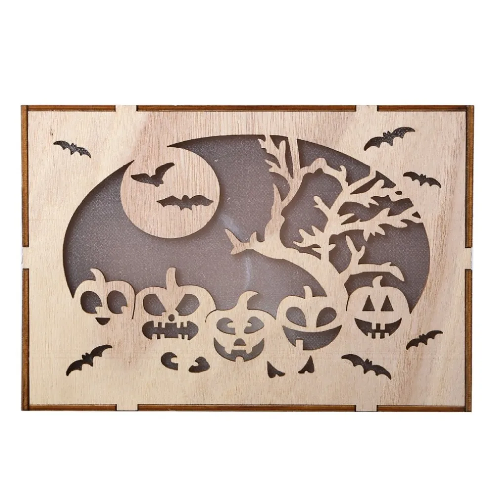 Креативные украшения для хеллоуина, Рождественский деревянный подарок, украшение, призрак, дерево, тыква, человек, Рождественская елка