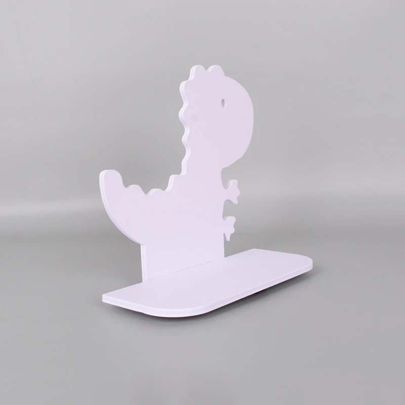 Белый с рисунком динозавра из мультфильма деревянная полка декоративная для