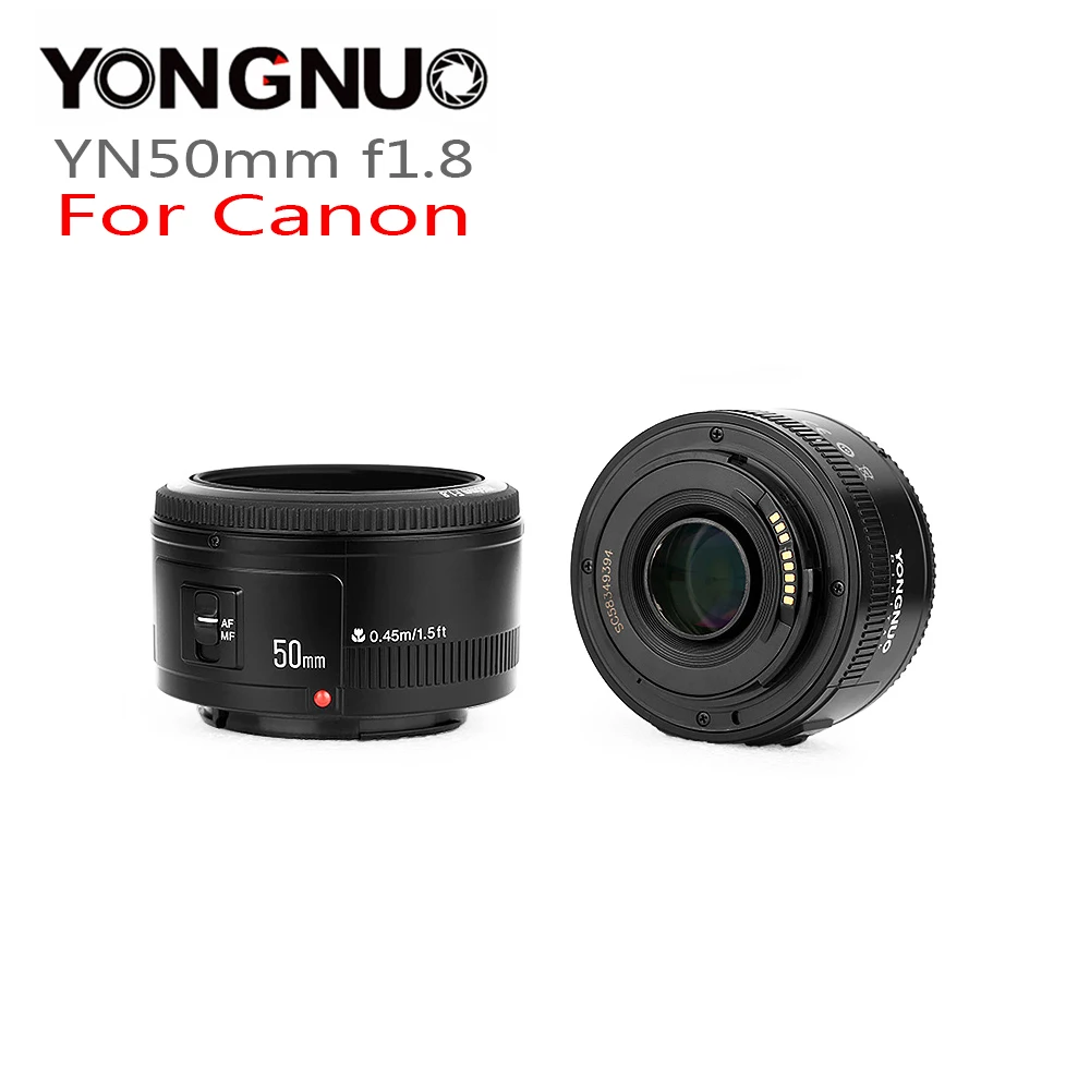 Объектив YONGNUO YN50mm f1.8 YN EF 50 мм f/1 8 AF объектив YN50 апертура Автофокус для Canon EOS 60D 70D 5D2