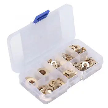 

360pcs M2.5 M3 M4 M5 M6 M8 M10 Brass flat washer shim Brass gasket Assortment Kit