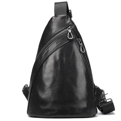 Homens de couro genuíno saco de estilingue para homens bolsa de ombro saco de mensageiro mencrossbody saco de peito masculino design de moda