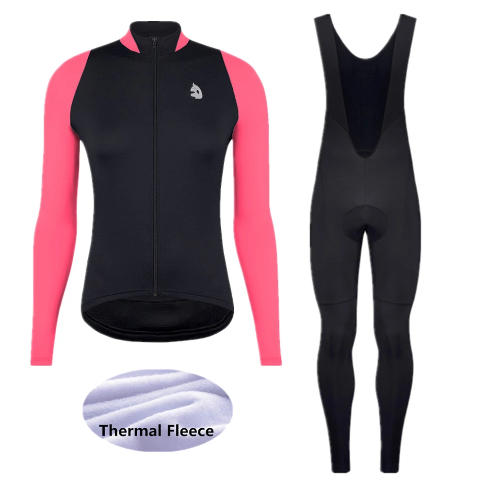 Set Etxeondo Женский комплект для велоспорта, зимняя теплая одежда с длинным рукавом для велоспорта, теплая флисовая форма, Ropa De Ciclismo Invierno Hombre-36LK - Цвет: Set