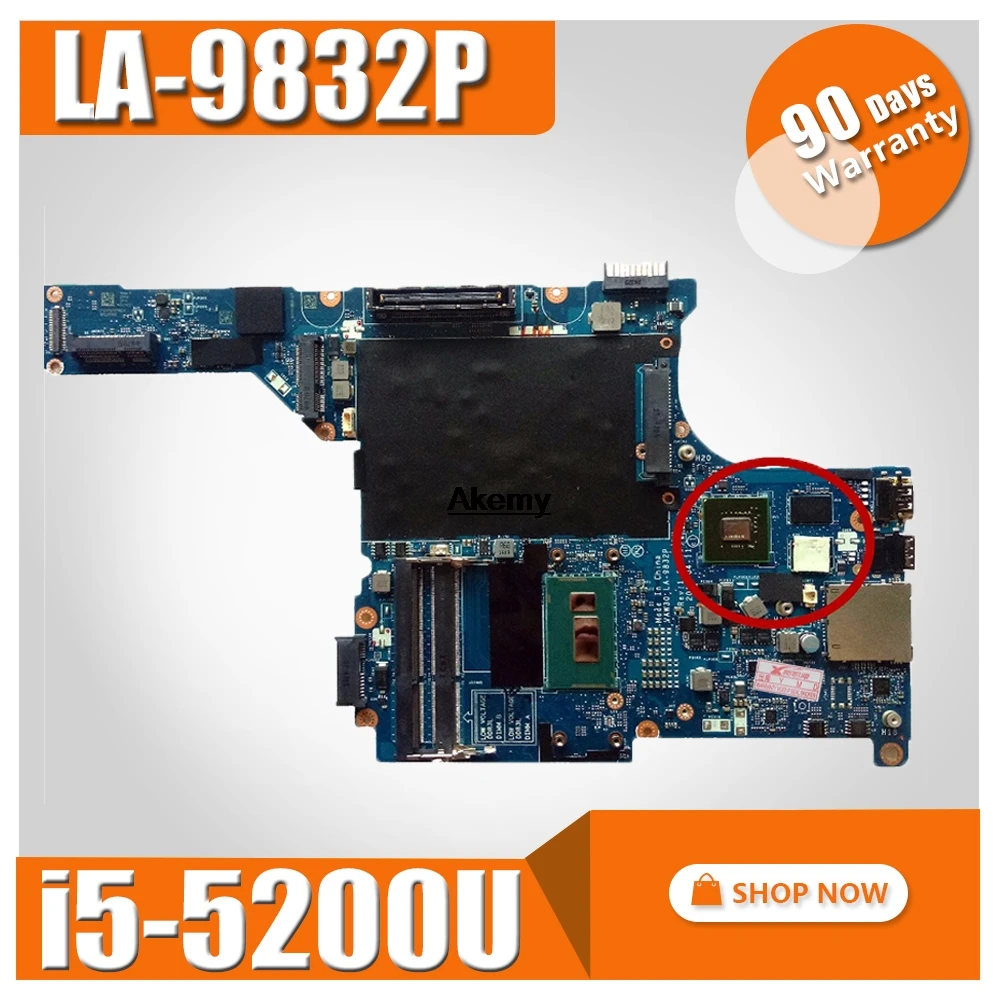 Качественная материнская плата для ноутбука Dell E5440, материнская плата i5-5200U/i5-5300u, видеокарта VAW30 LA-9832P, протестированная